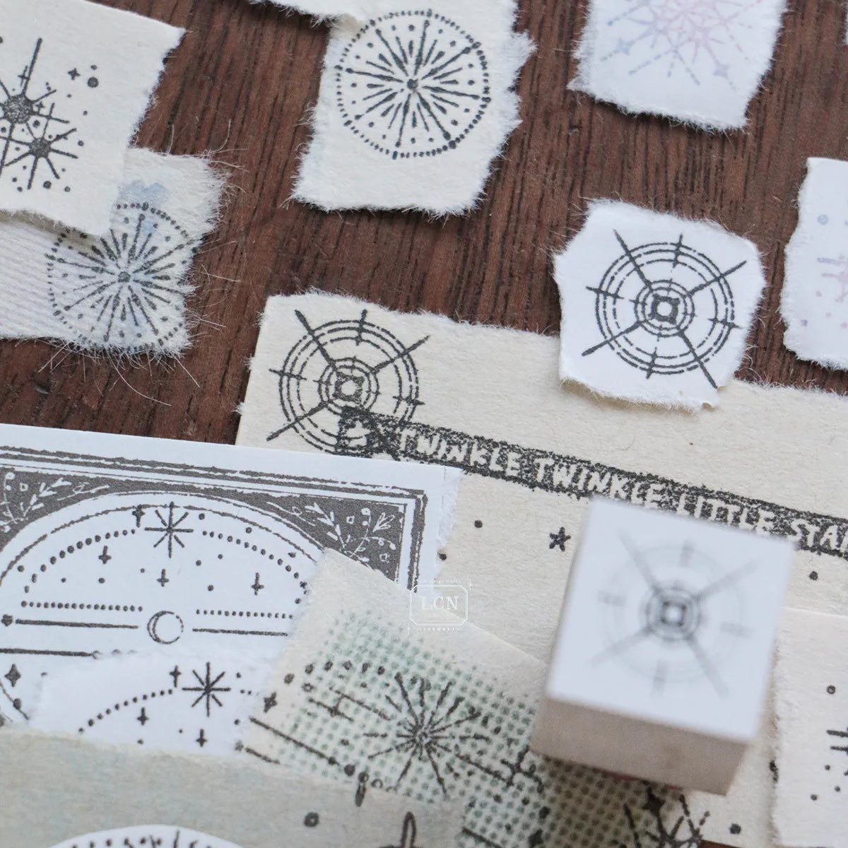 LCN Design Studio - Wooden Rubber Stamp Set - Nebula