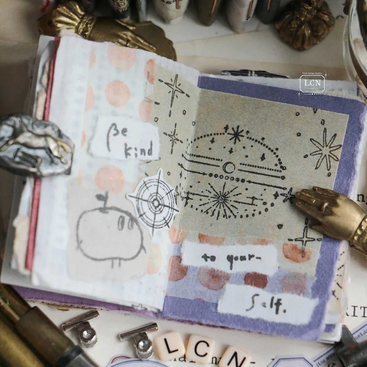 LCN Design Studio - Wooden Rubber Stamp Set - Nebula