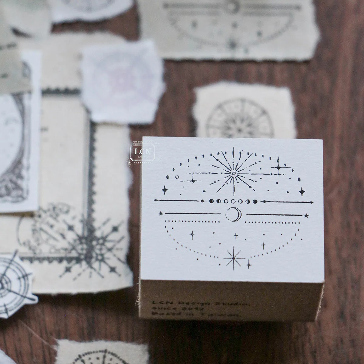 LCN Design Studio - Wooden Rubber Stamp Set - Nebula