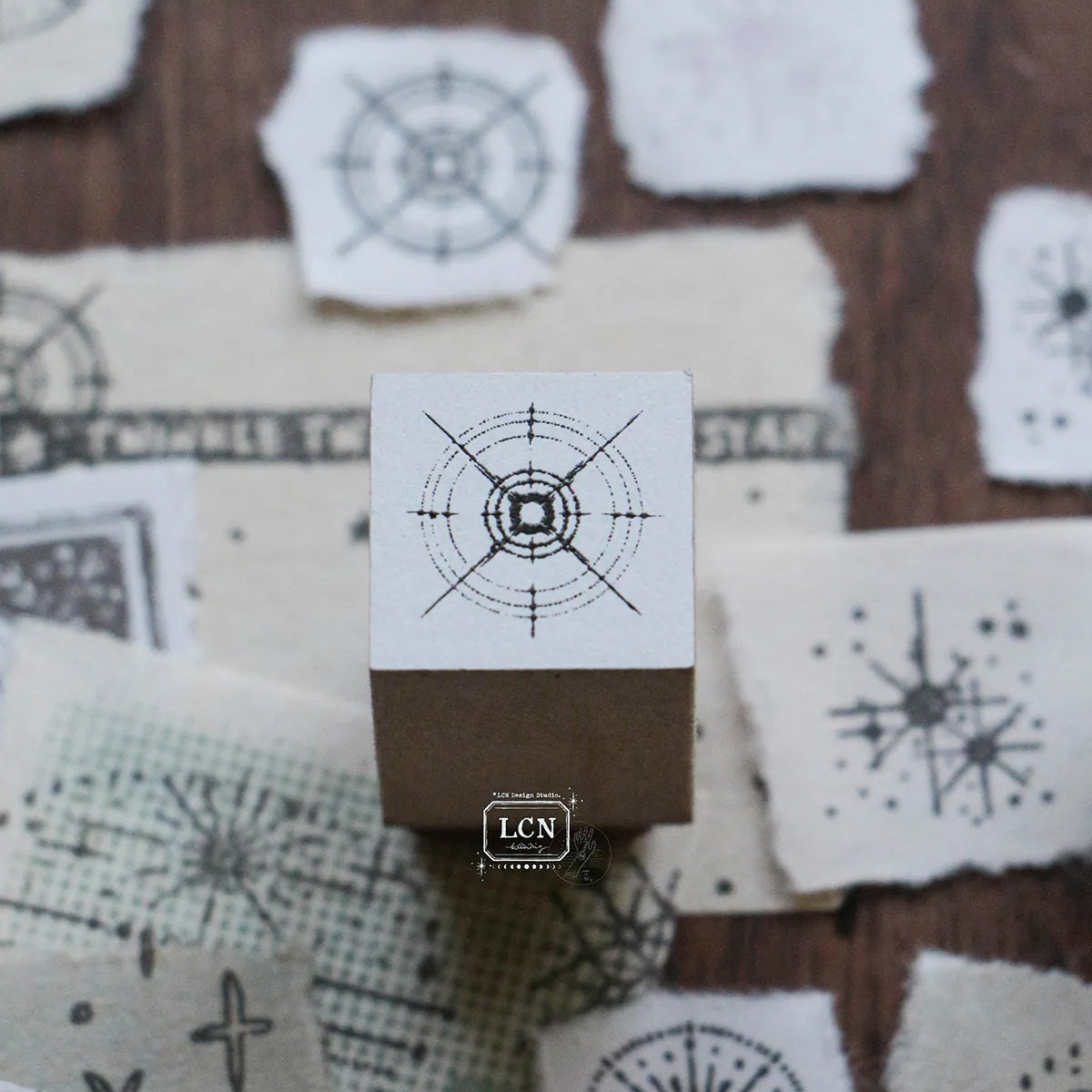 LCN Design Studio - Wooden Rubber Stamp Set - Nebula