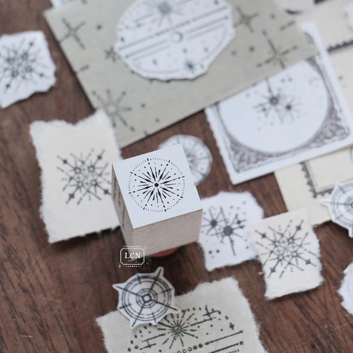 LCN Design Studio - Wooden Rubber Stamp Set - Nebula