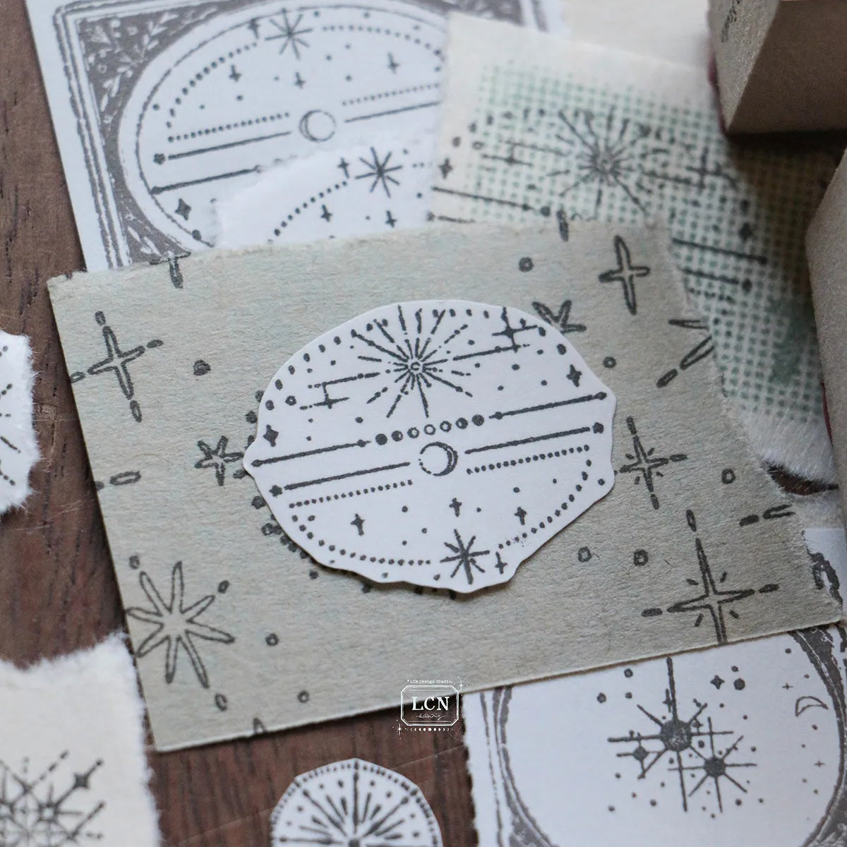 LCN Design Studio - Wooden Rubber Stamp Set - Nebula