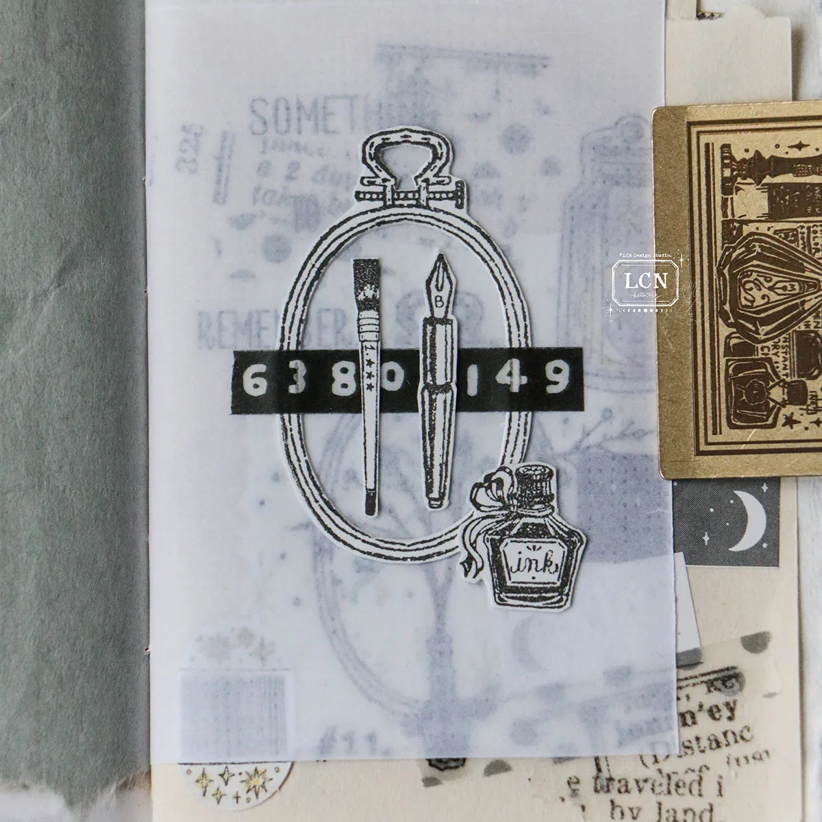 LCN Design Studio - Wooden Rubber Stamp Set - On the Desk Ⅱ