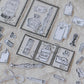 LCN Design Studio - Wooden Rubber Stamp Set - On the Desk Ⅱ