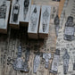 LCN Design Studio - Wooden Rubber Stamp Set - On the Desk