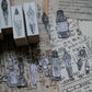 LCN Design Studio - Wooden Rubber Stamp Set - On the Desk