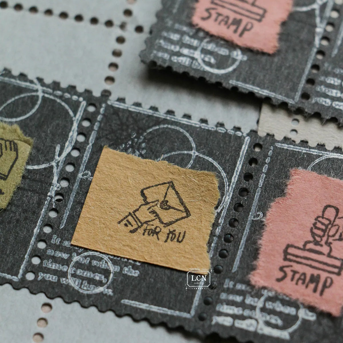 LCN Design Studio - Wooden Rubber Stamp Set - Tiny Signs
