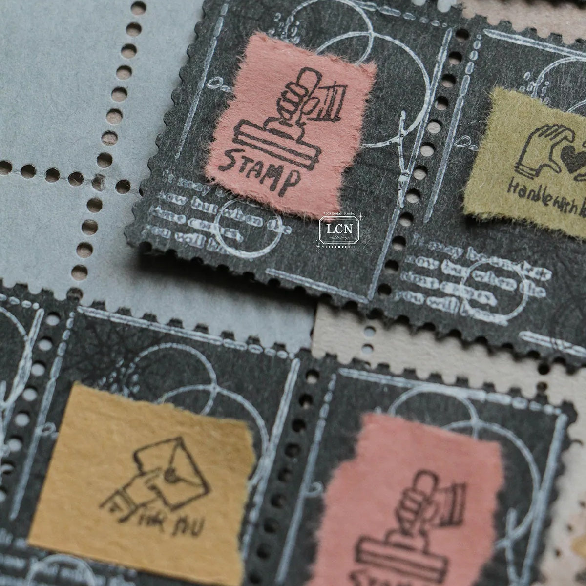 LCN Design Studio - Wooden Rubber Stamp Set - Tiny Signs