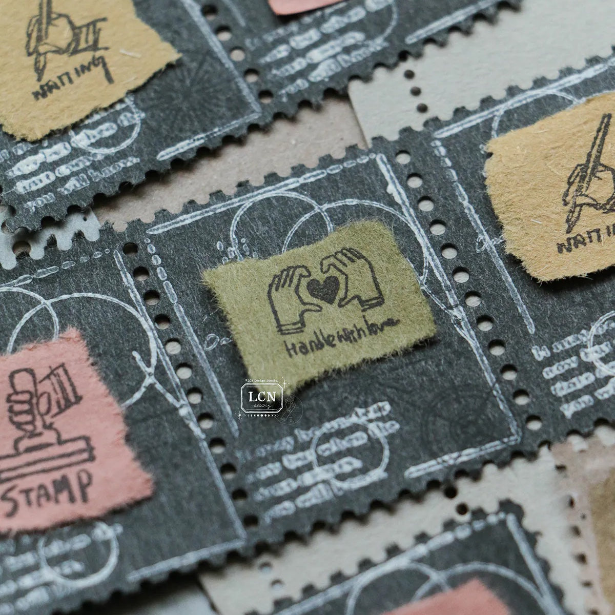 LCN Design Studio - Wooden Rubber Stamp Set - Tiny Signs