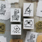 LCN Design Studio - Wooden Rubber Stamp Set - Tiny Signs