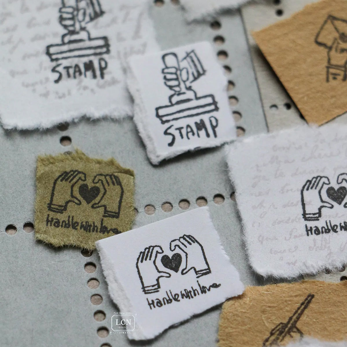 LCN Design Studio - Wooden Rubber Stamp Set - Tiny Signs