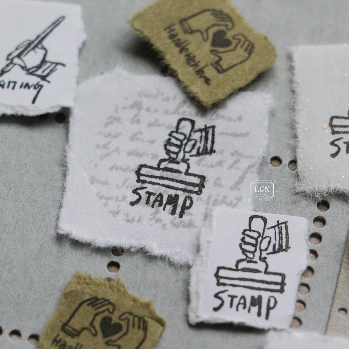 LCN Design Studio - Wooden Rubber Stamp Set - Tiny Signs