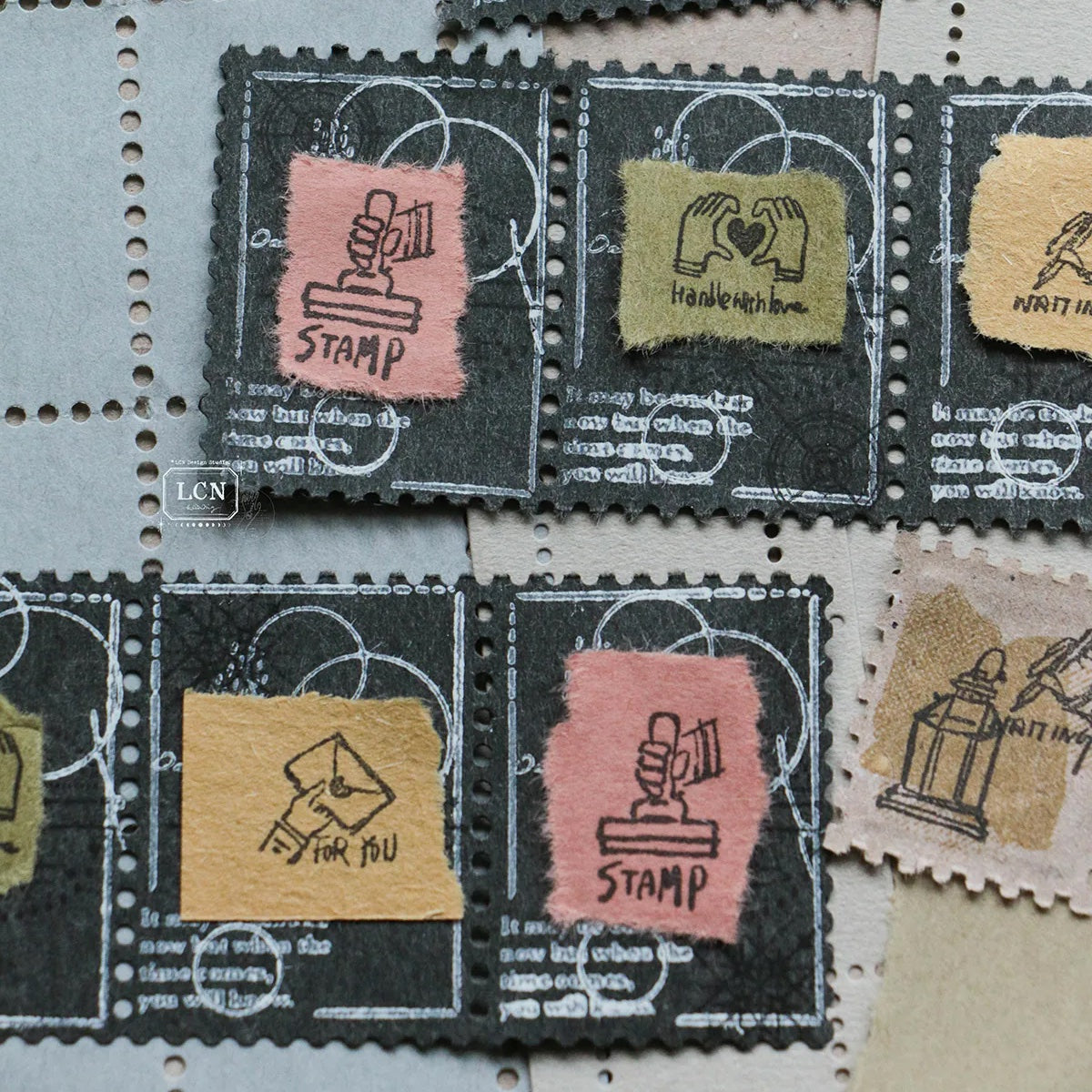 LCN Design Studio - Wooden Rubber Stamp Set - Tiny Signs