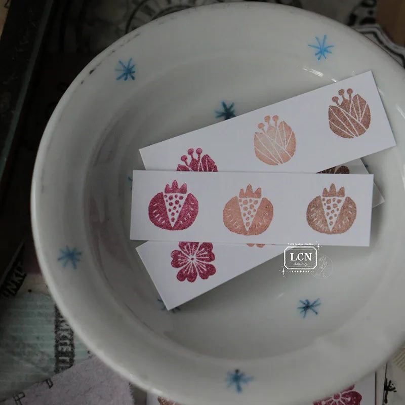 LCN Design Studio - Wooden Rubber Stamp Set - Wagashi Flowers
