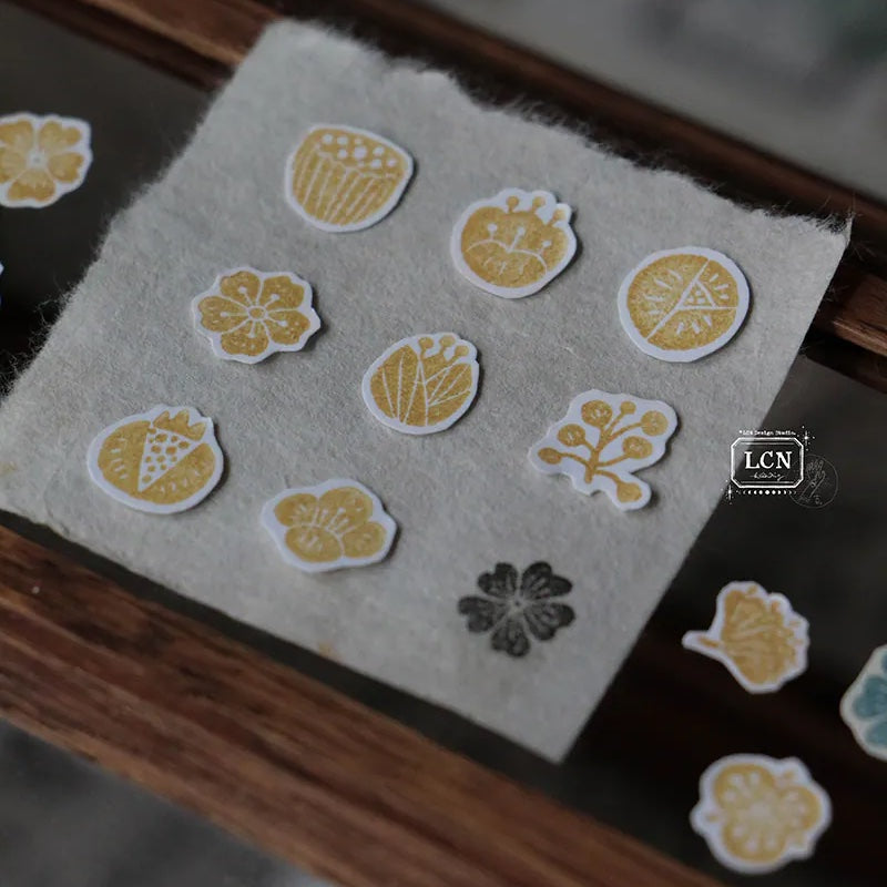 LCN Design Studio - Wooden Rubber Stamp Set - Wagashi Flowers
