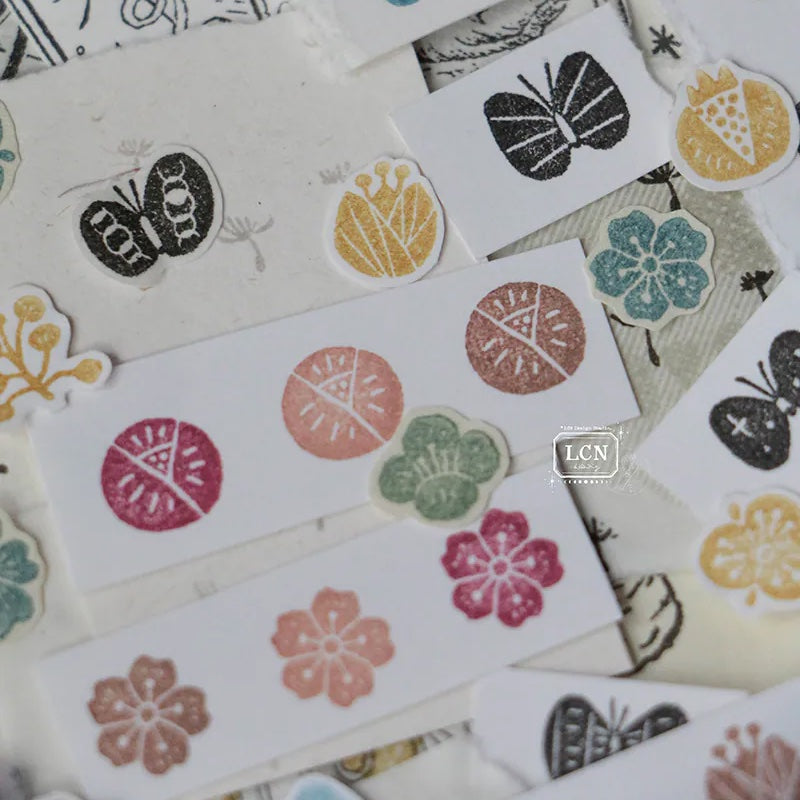LCN Design Studio - Wooden Rubber Stamp Set - Wagashi Flowers