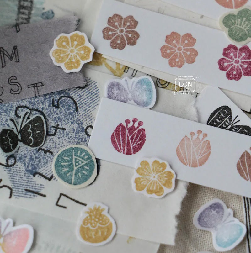 LCN Design Studio - Wooden Rubber Stamp Set - Wagashi Flowers
