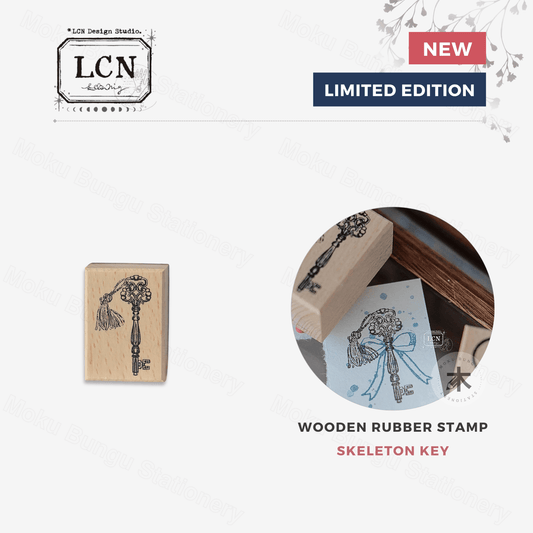 LCN Design Studio - Wooden Rubber Stamp - Skeleton Key