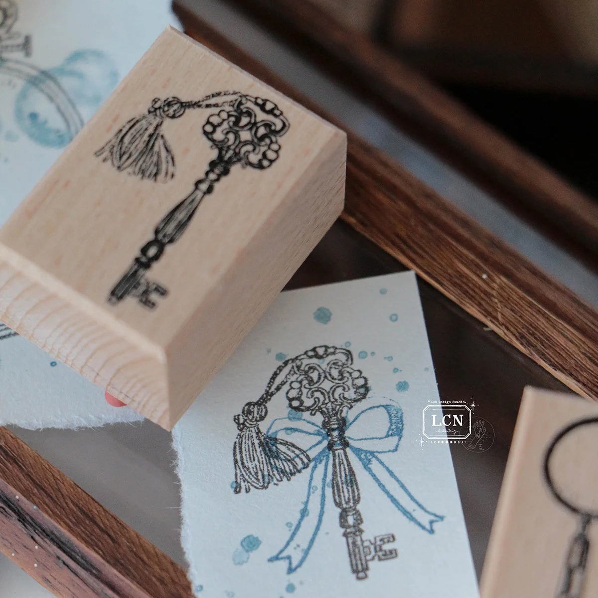 LCN Design Studio - Wooden Rubber Stamp - Skeleton Key