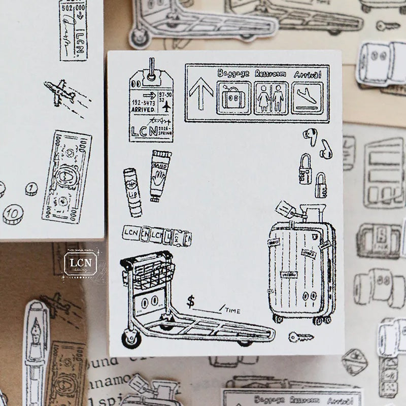 LCN Design Studio - Wooden Rubber Stamp - Travel Series - Travel 4
