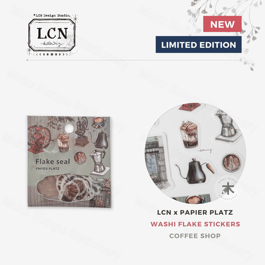 LCN Design Studio x Papier Platz - Washi Flake Stickers - Coffee Shop