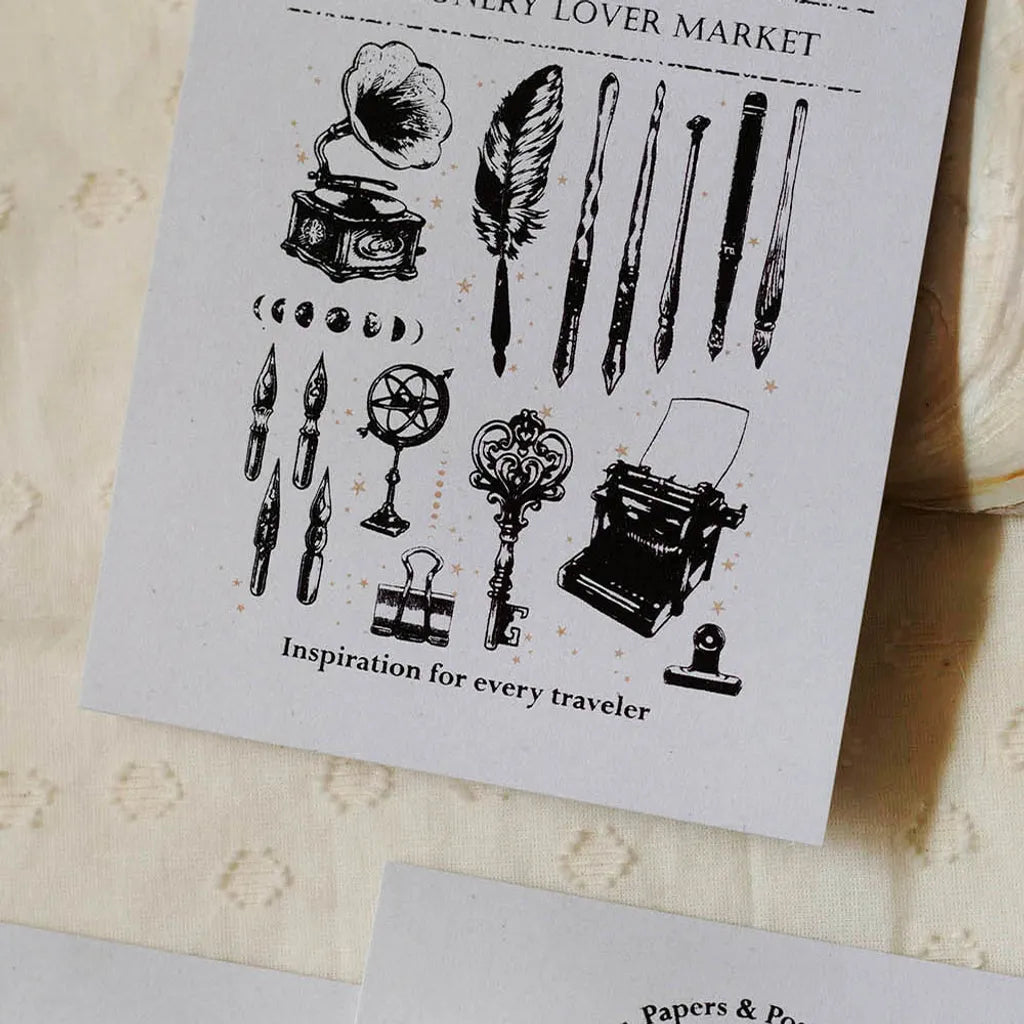Loi Design - Black Foil Postcard - Antique Stationery