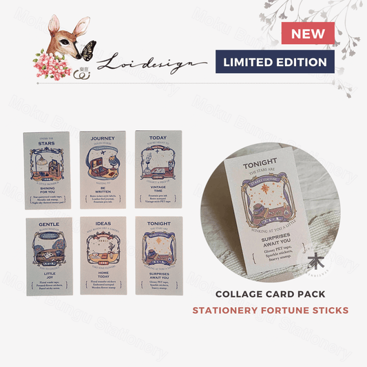 Loi Design - Foil-Stamped Collage Card Pack - Stationery Fortune Sticks