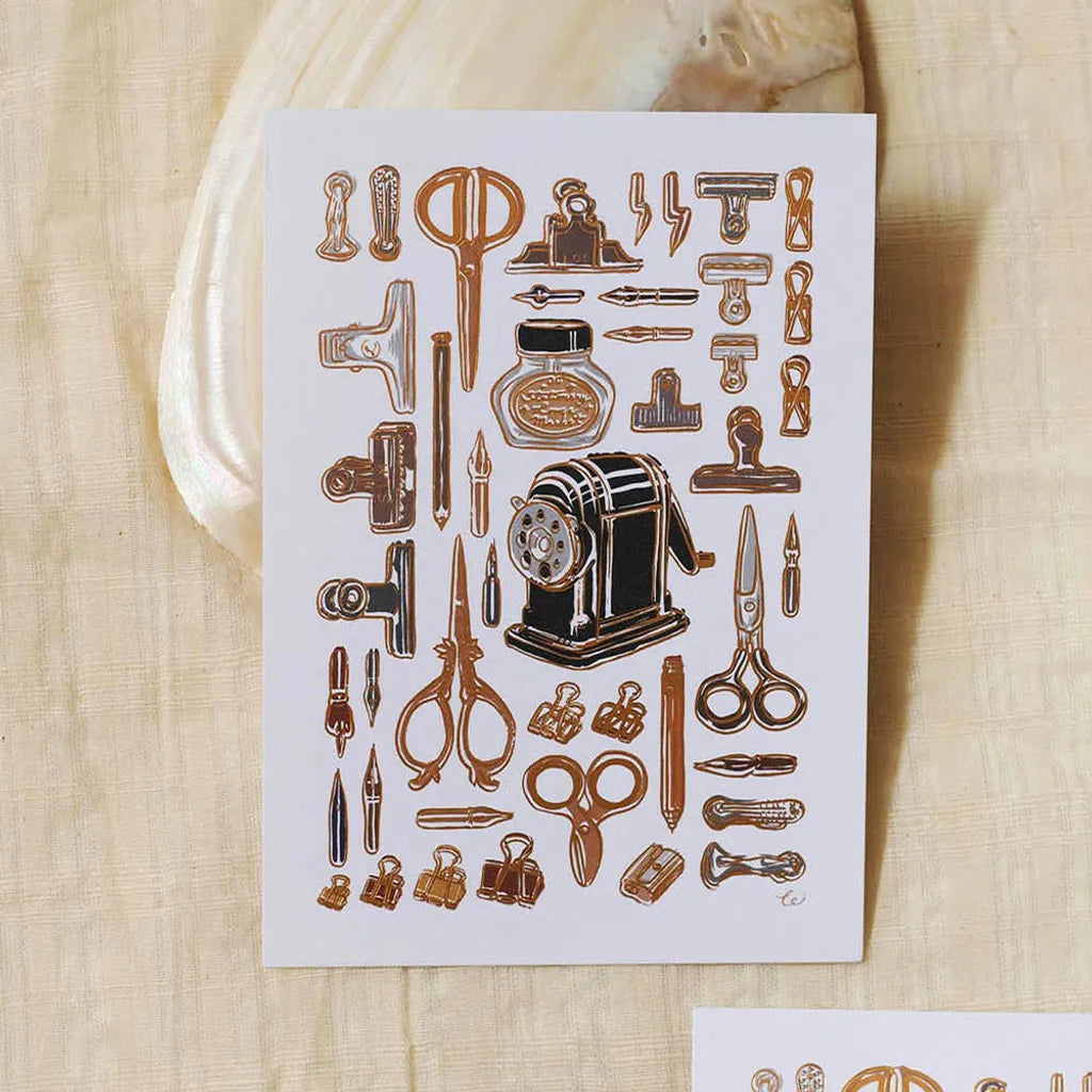 Loi Design - Foil-Stamped Postcard - Retro Stationery