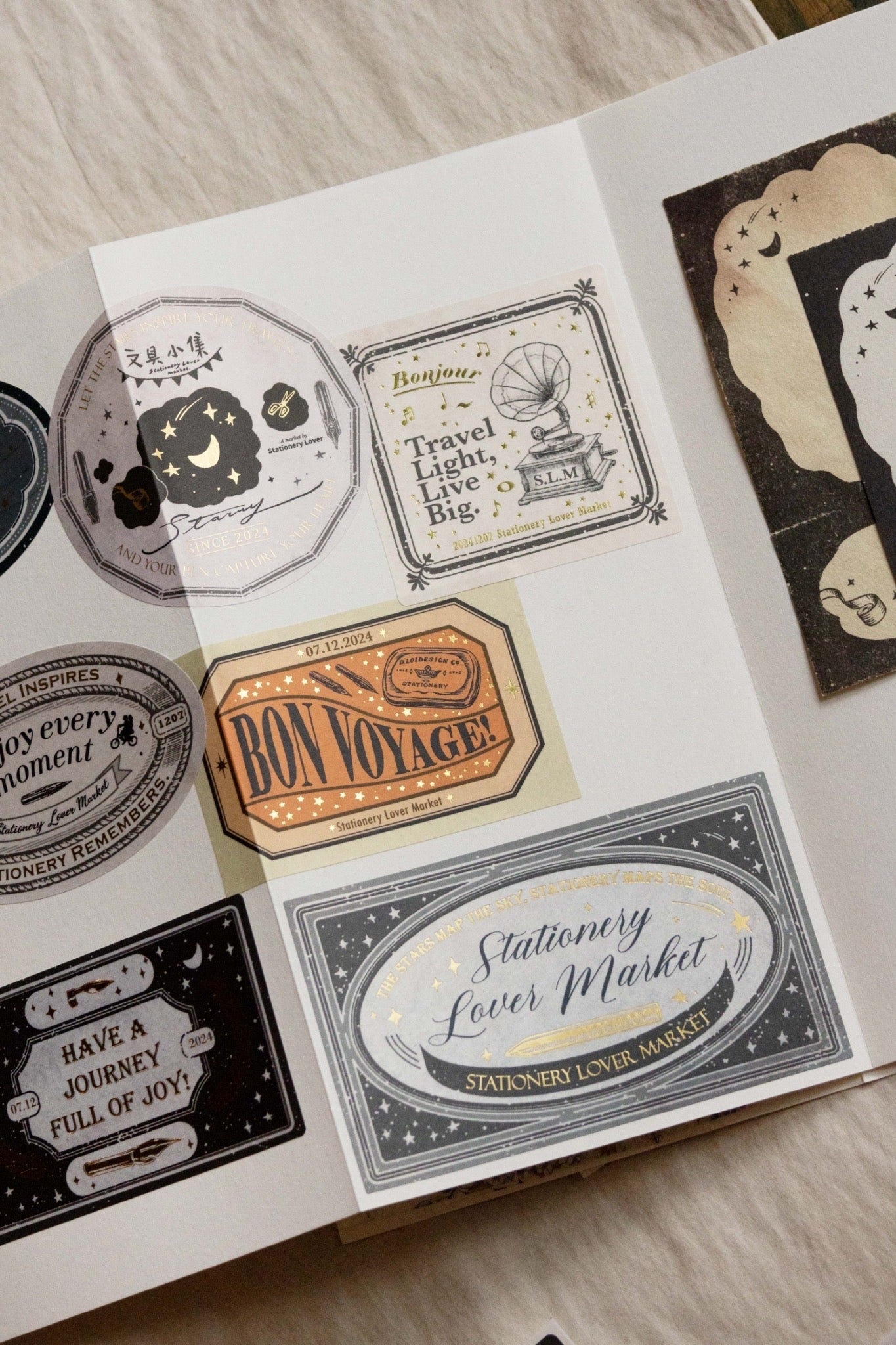 Loi Design - Foil-Stamped Sticker Set - Stars, Stationery & Travel