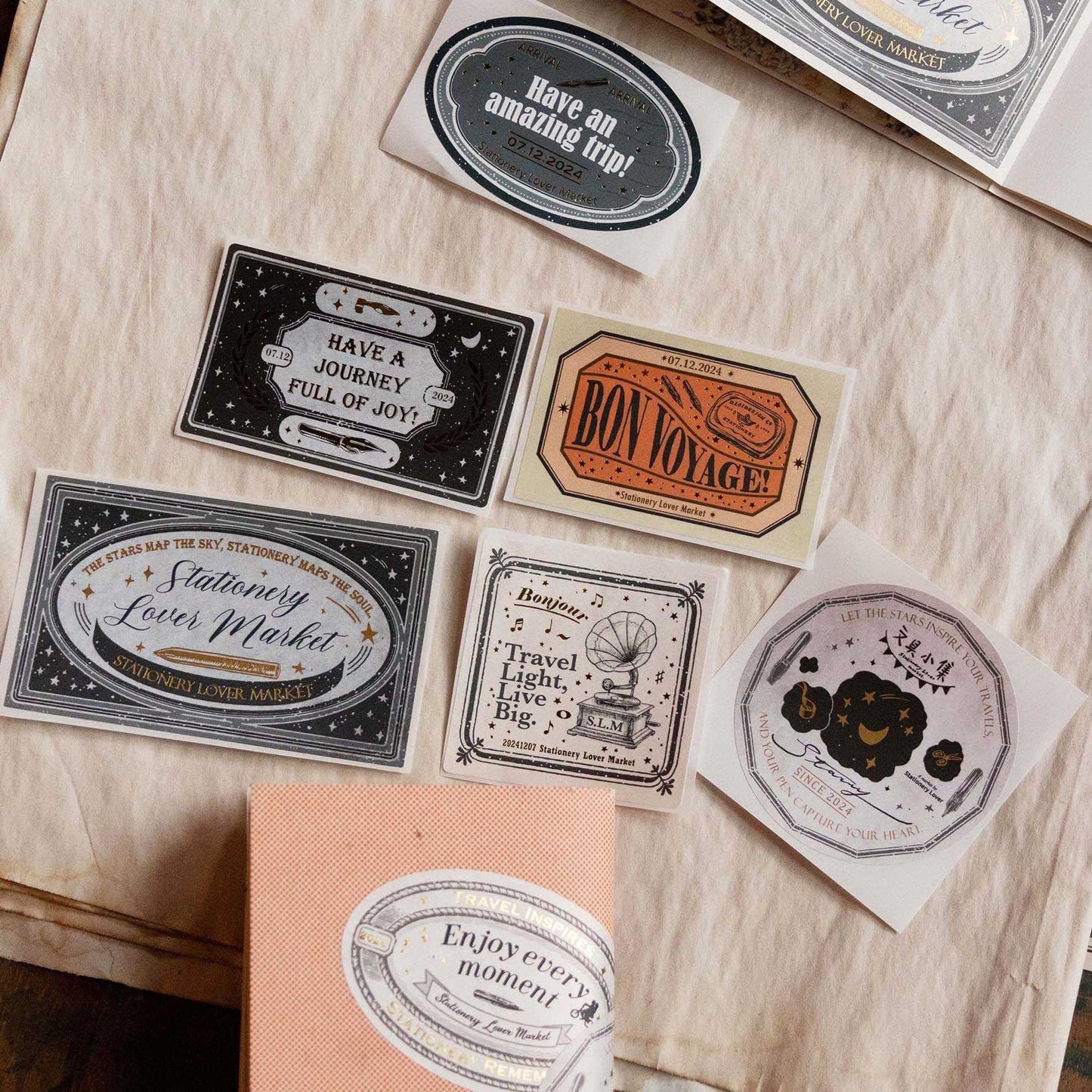 Loi Design - Foil-Stamped Sticker Set - Stars, Stationery & Travel