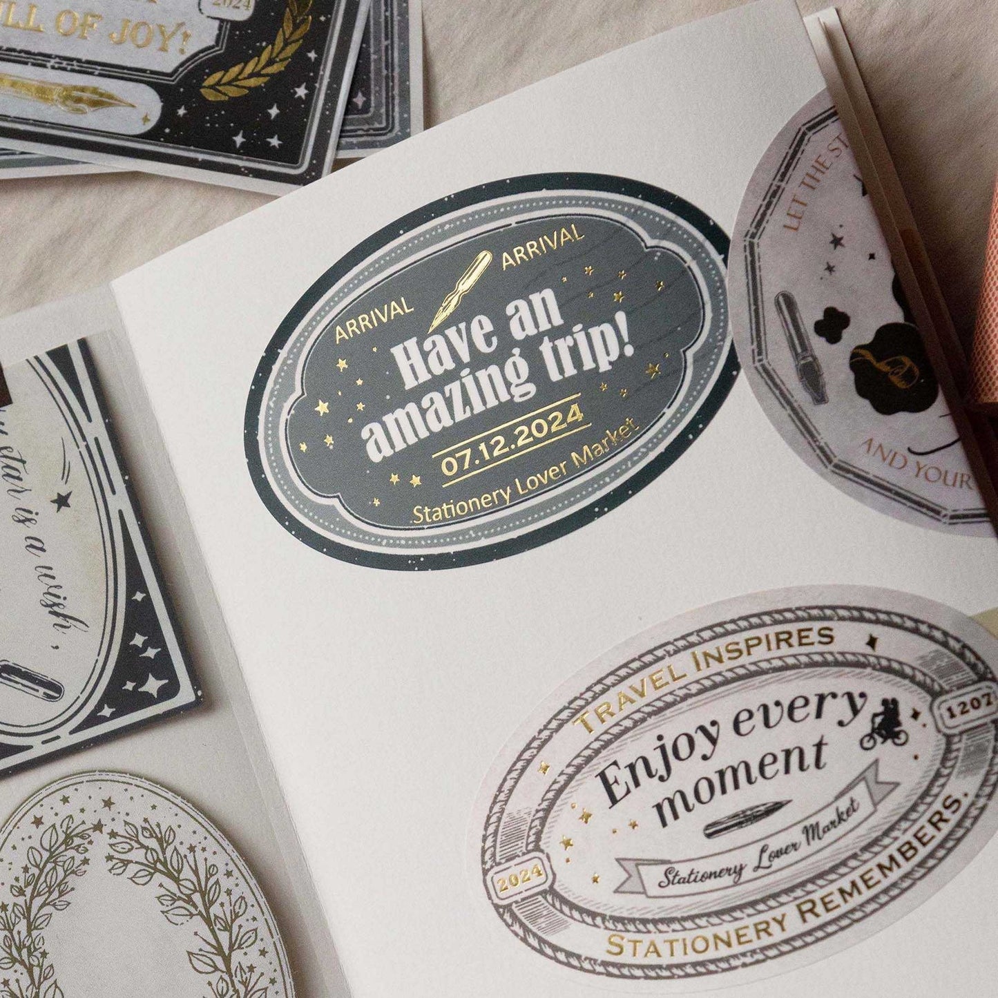 Loi Design - Foil-Stamped Sticker Set - Stars, Stationery & Travel