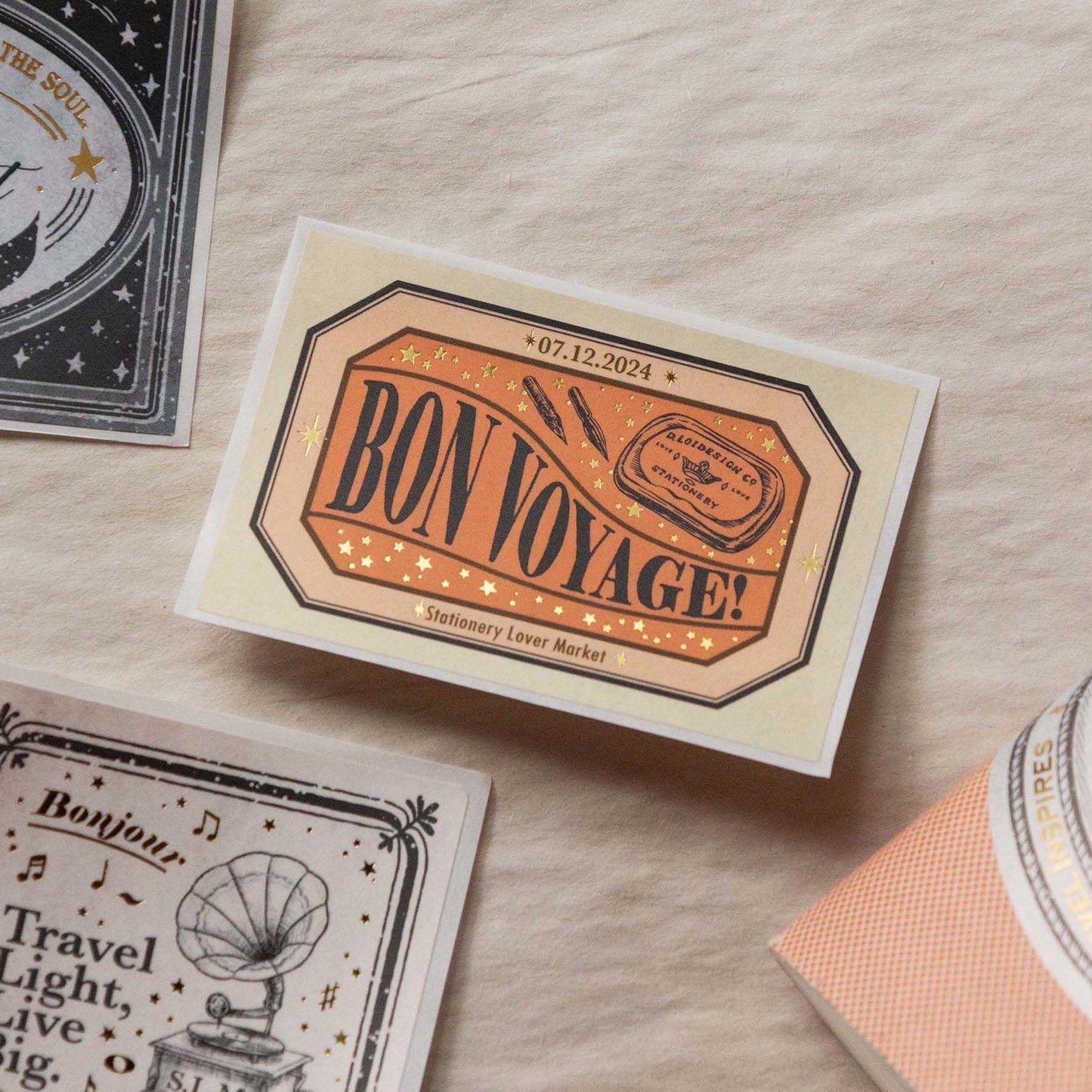 Loi Design - Foil-Stamped Sticker Set - Stars, Stationery & Travel
