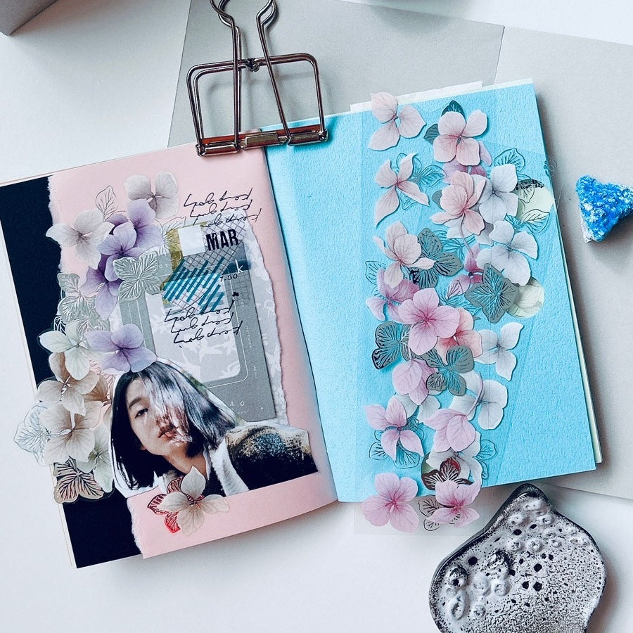 Loi Design - Foiled-Stamped PET Tape - Floral Series - Hydrangea Petals