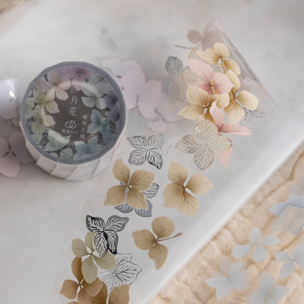 Loi Design - Foiled-Stamped PET Tape - Floral Series - Hydrangea Petals