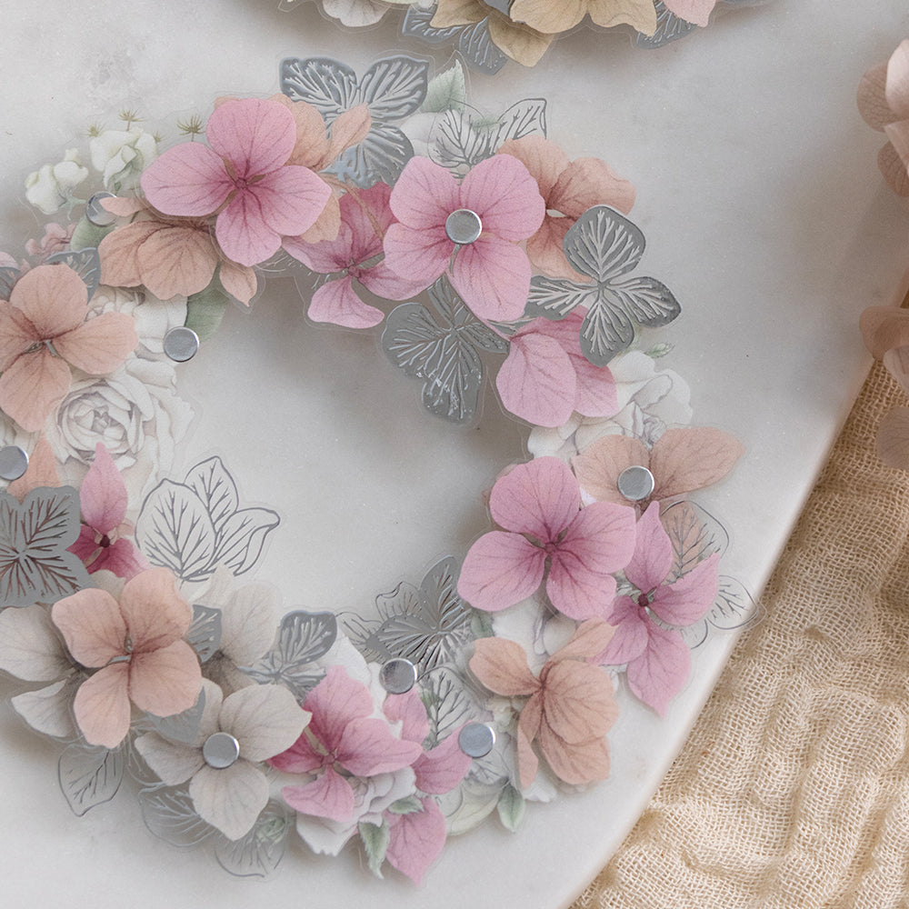Loi Design - Foiled-Stamped PET Tape - Floral Series - Hydrangea Petals