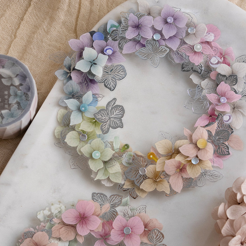Loi Design - Foiled-Stamped PET Tape - Floral Series - Hydrangea Petals