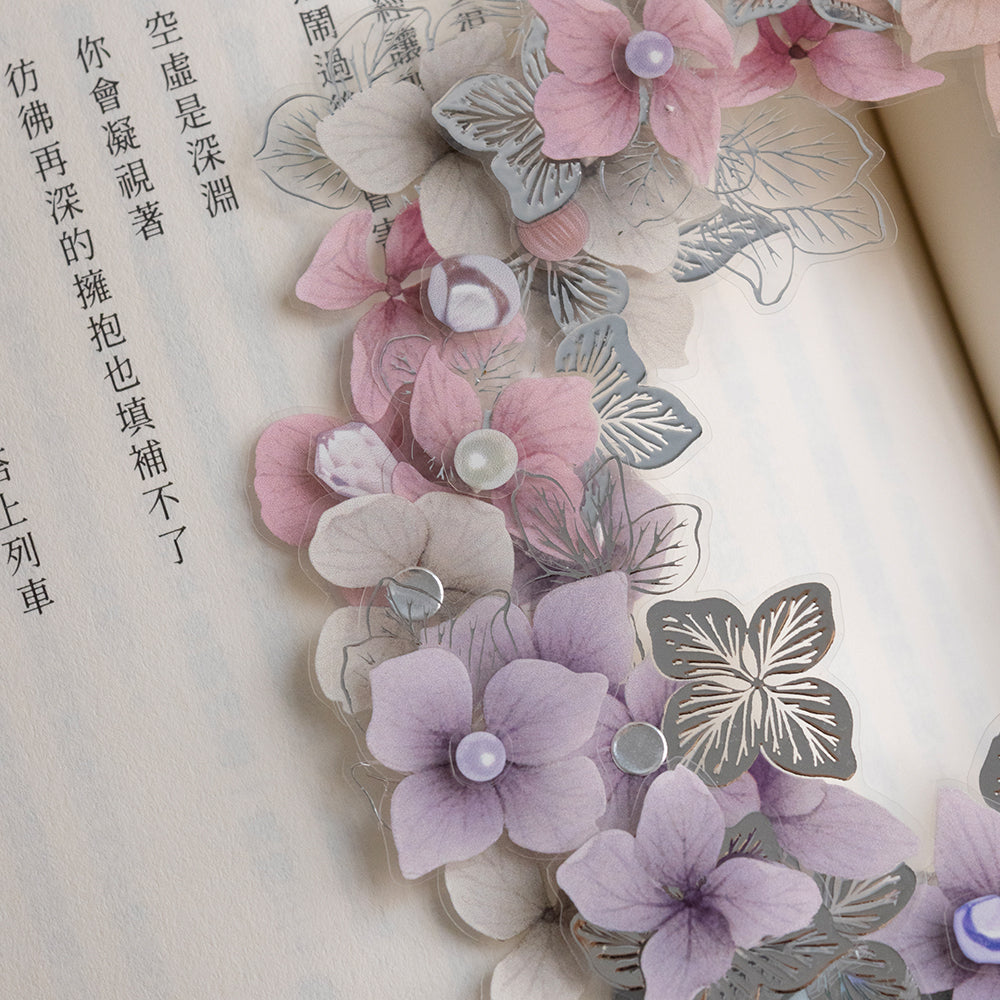 Loi Design - Foiled-Stamped PET Tape - Floral Series - Hydrangea Petals