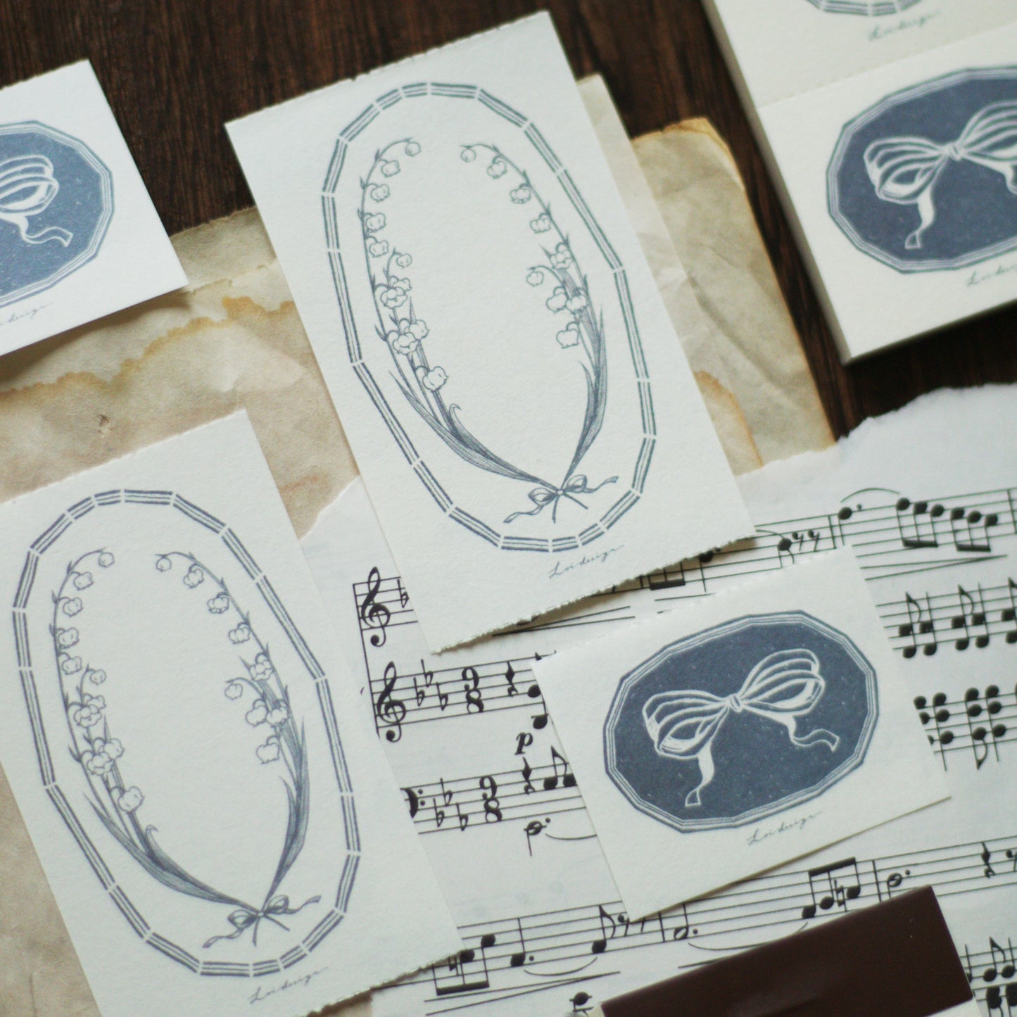 Loi Design - Memo Pad - Collecting Lily Of The Valley