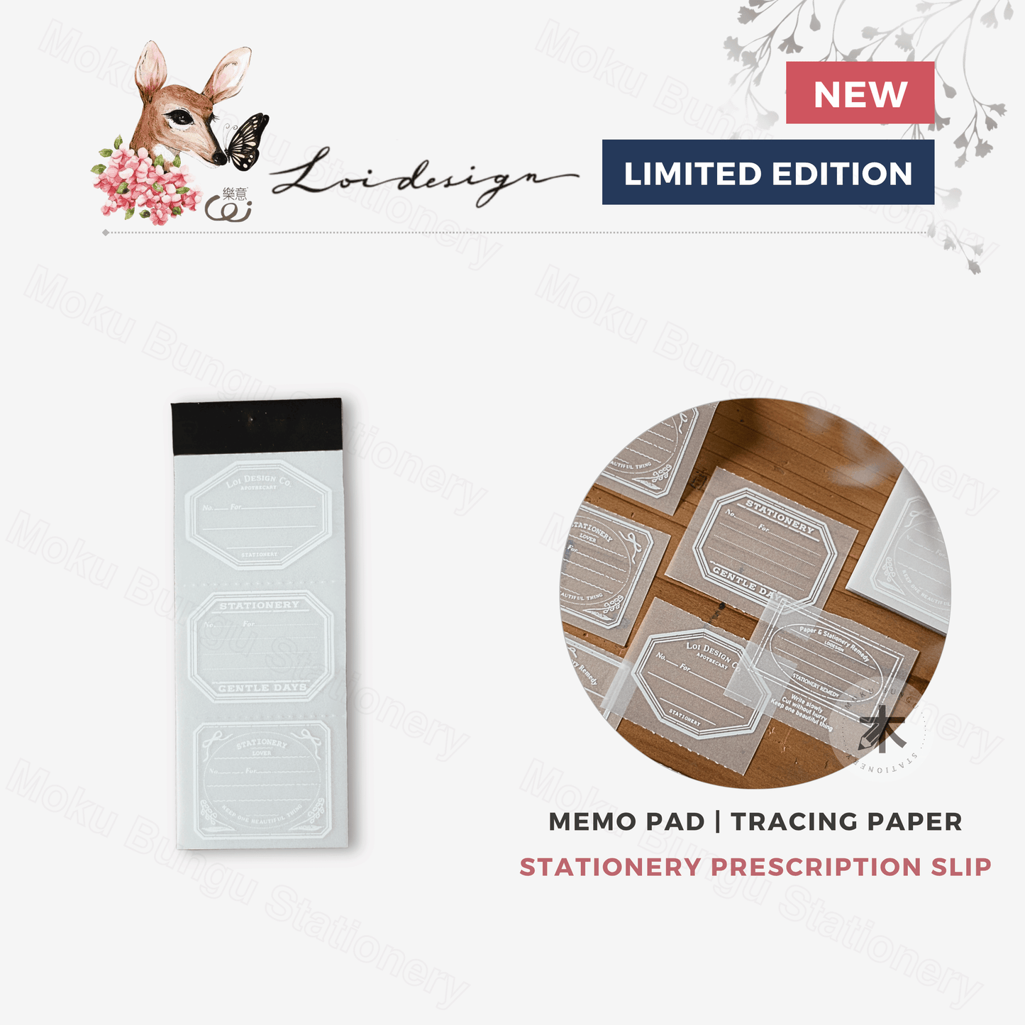 Loi Design - Memo Pad - Tracing Paper - Stationery Prescription Slip