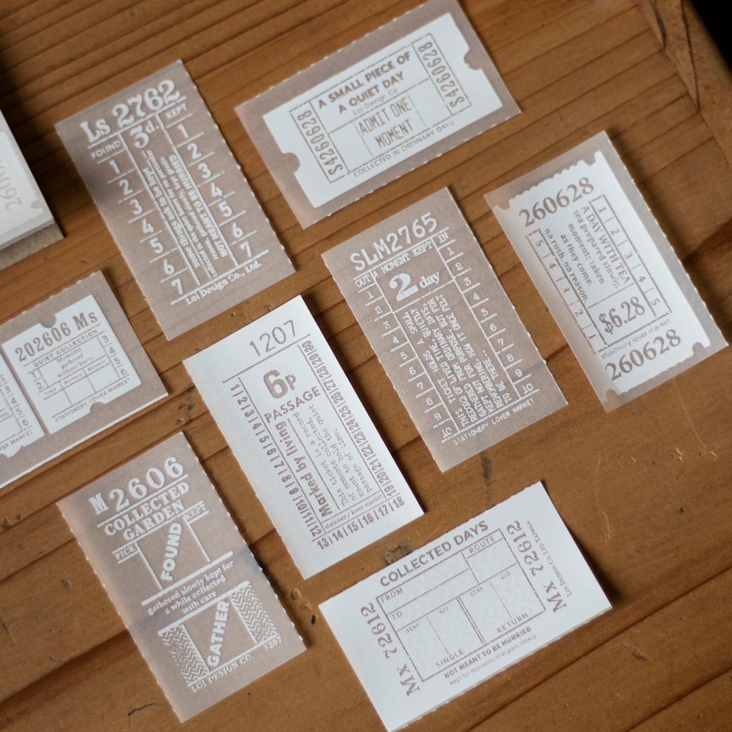 Loi Design - Memo Pad - Tracing Paper - Ticket Collection