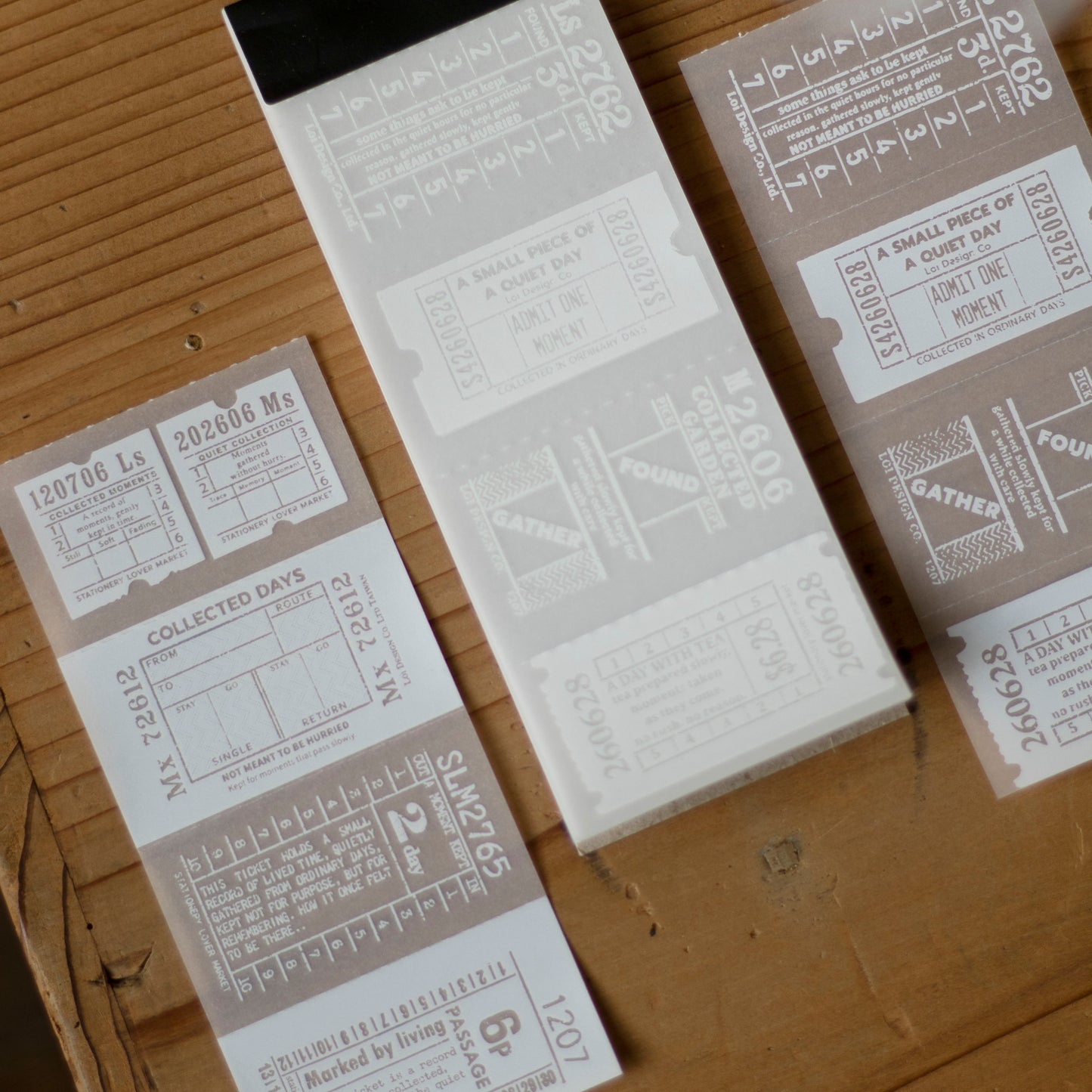 Loi Design - Memo Pad - Tracing Paper - Ticket Collection