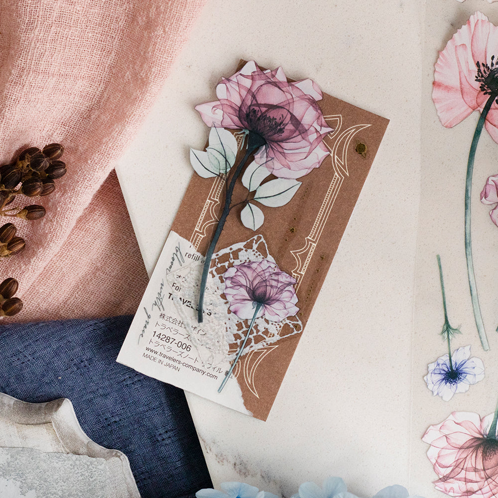 Loi Design - PET Tape - Translucent Floral Series - Roses & Poppies