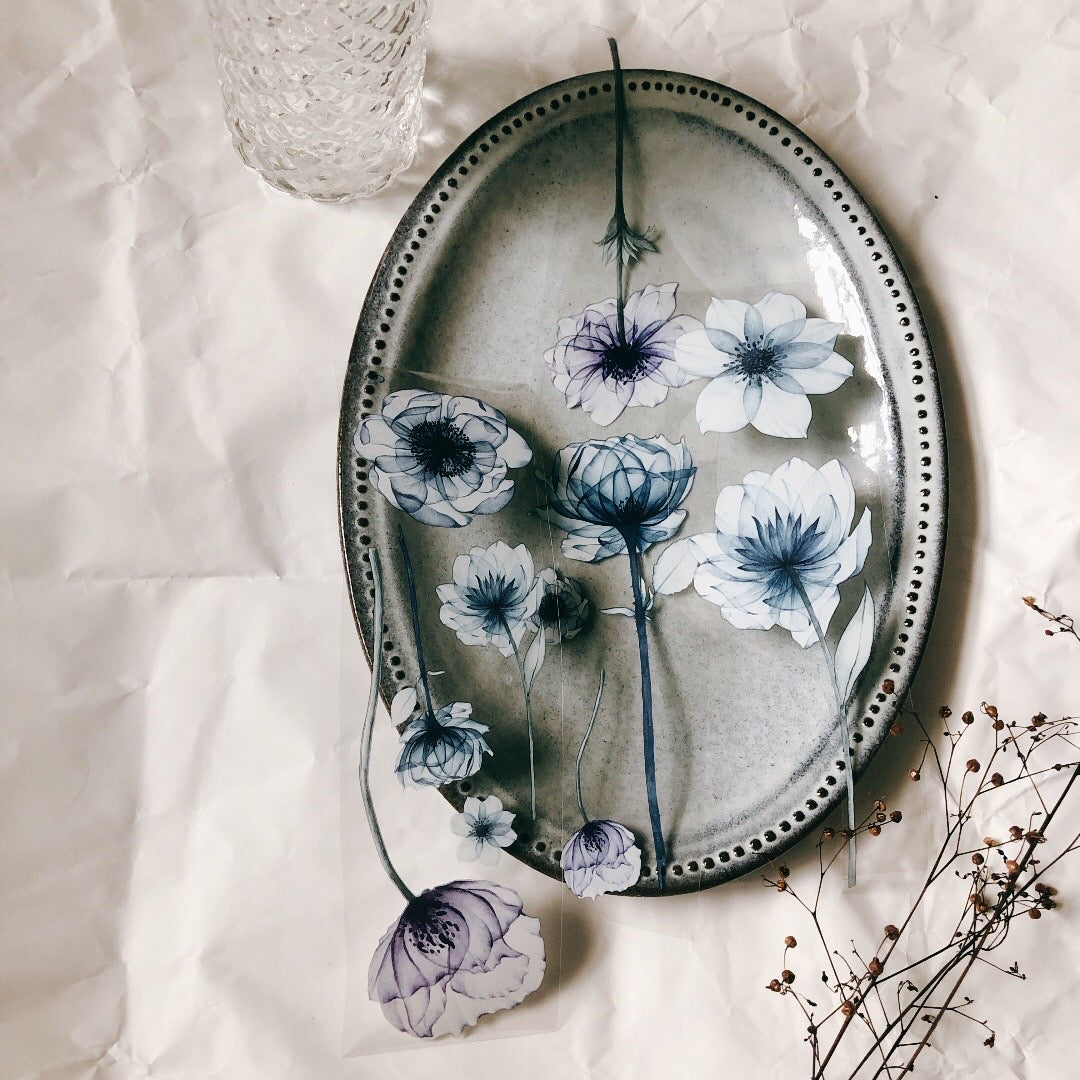Loi Design - PET Tape - Translucent Floral Series - Roses & Poppies