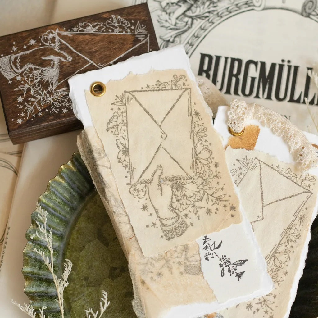 Loi Design - Wooden Rubber Stamp - Hand Series - Envelope in Hand