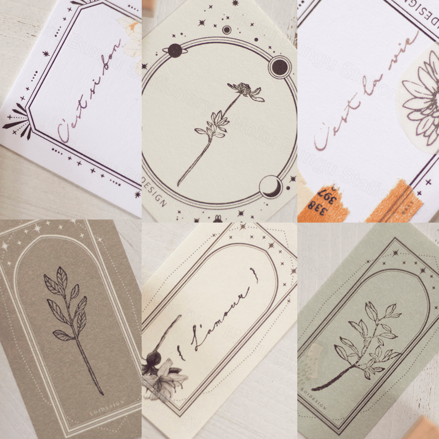 Loi Design - Wooden Rubber Stamp Set - Record Sweet Moments