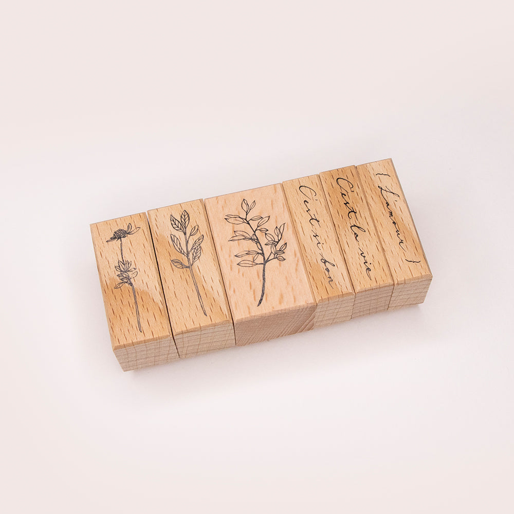 Loi Design - Wooden Rubber Stamp Set - Record Sweet Moments