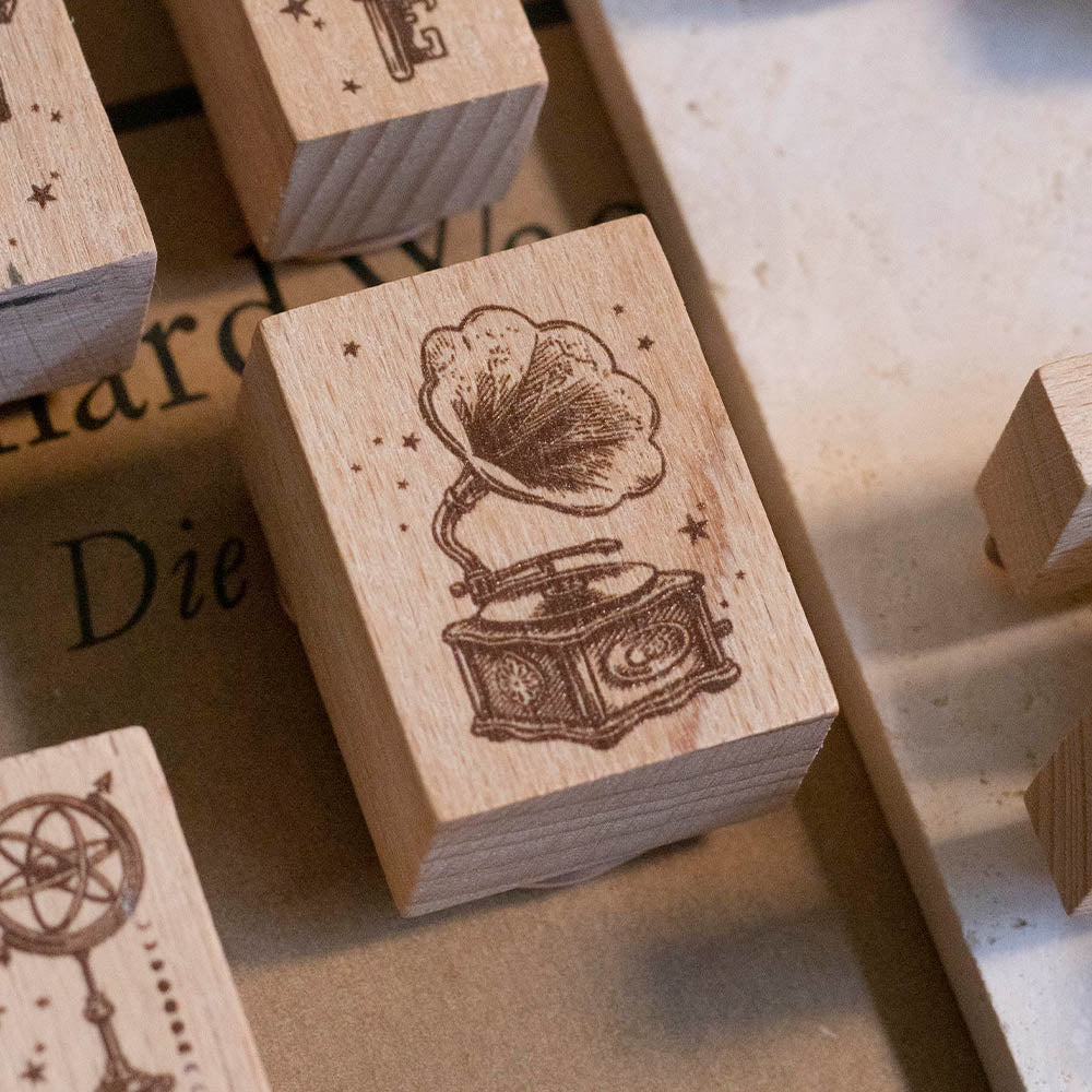 Loi Design - Wooden Rubber Stamp - Vintage Store Series - Phonograph