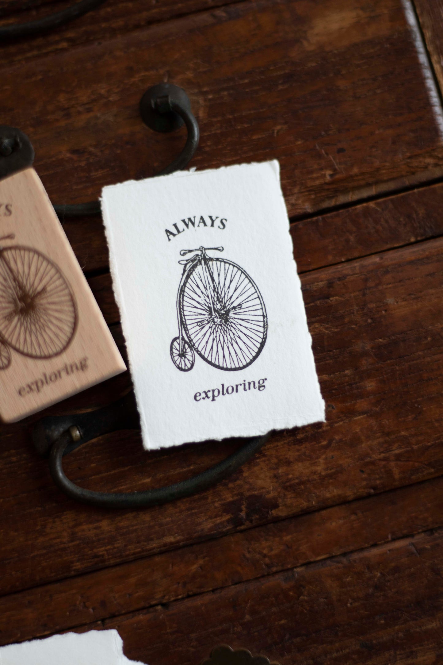Loi Design - Wooden Rubber Stamp - Vintage Store Series - Retro Bicycle