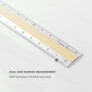 Midori - Aluminium Wooden Ruler - 15cm - Silver Aluminium/Pale Wood