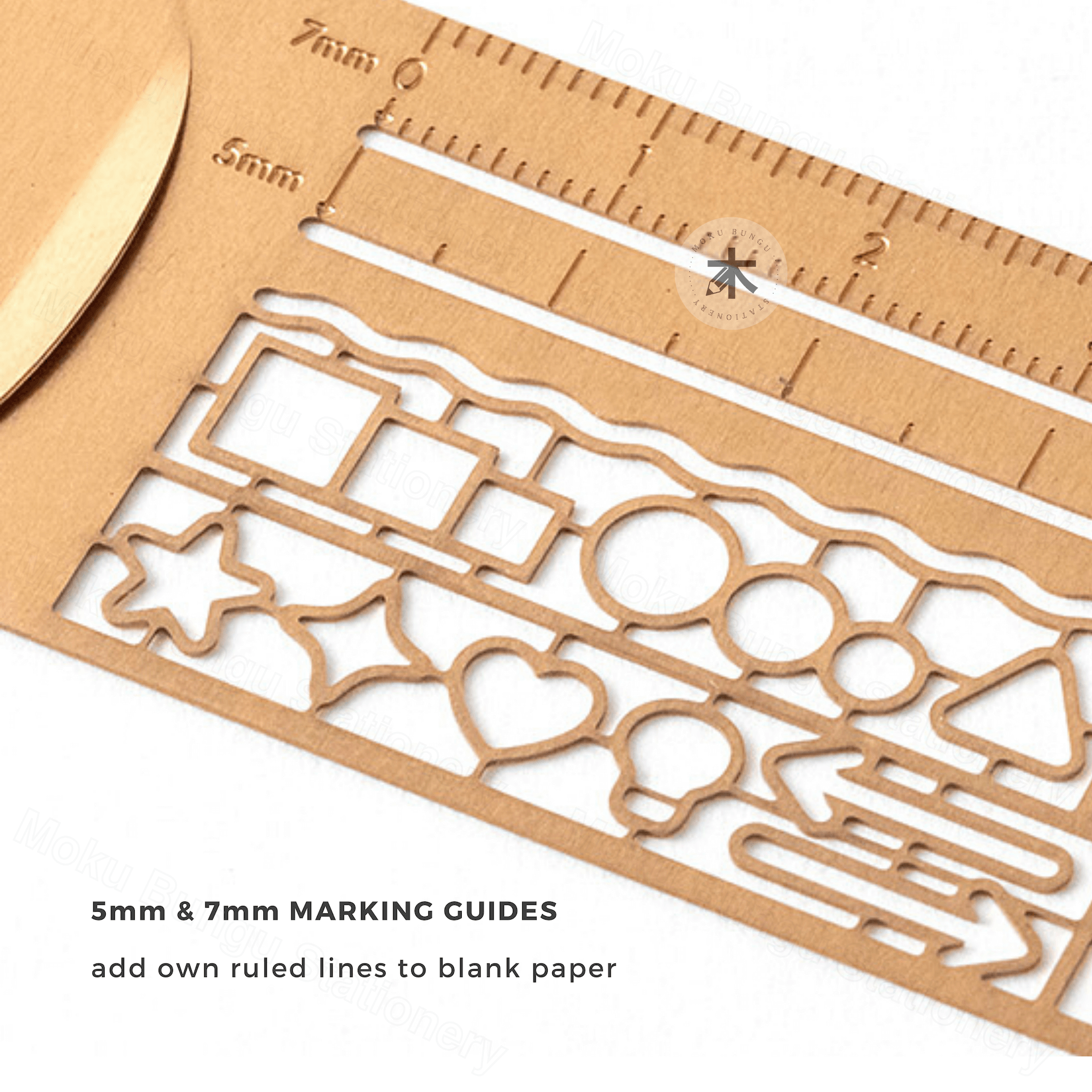 Rose Gold Ruler Midori - Clip Stencil Ruler - Rose Gold – Moku Bungu Stationery
